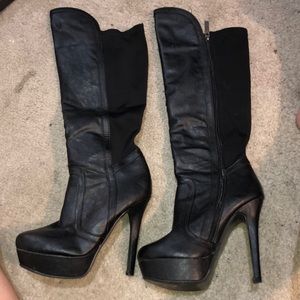 Knee high black boots